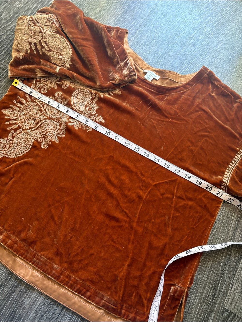 Sundance Velvet Embroidered Bell-Sleeve Top - Picture 4 of 8